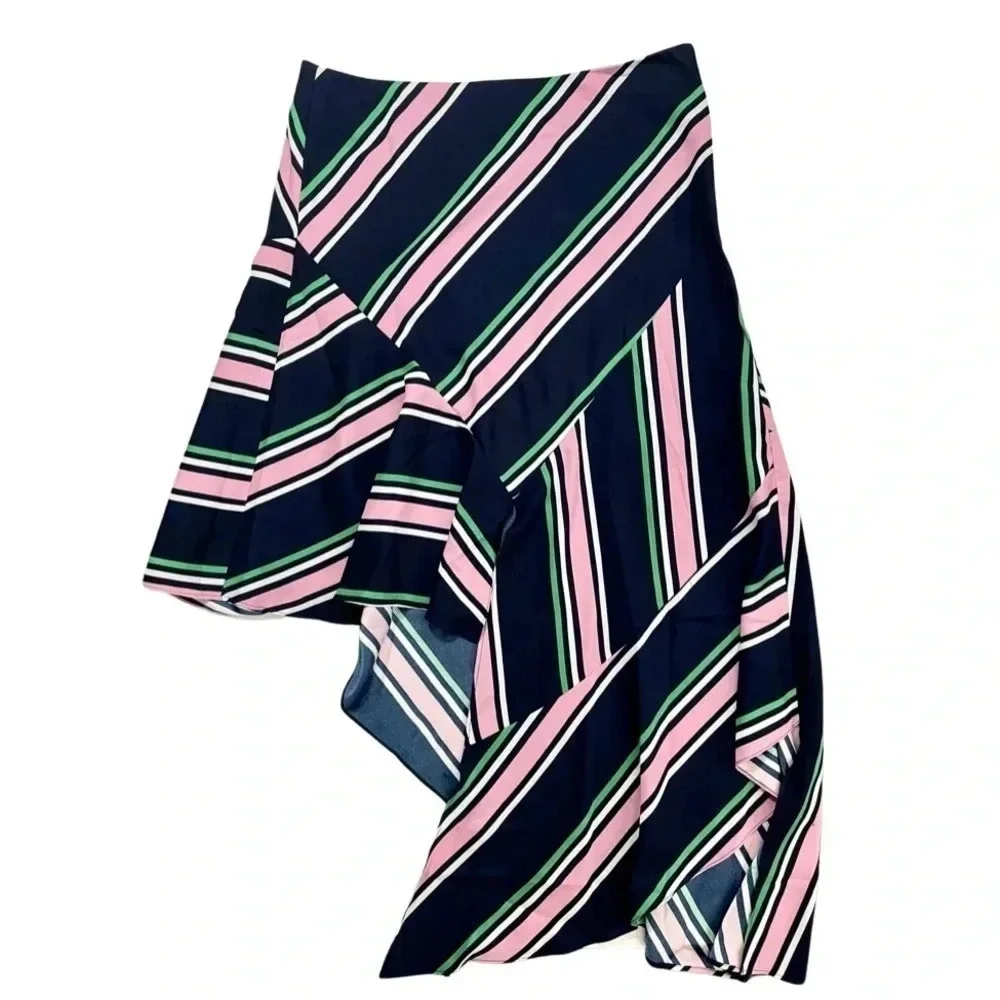 Bar lll Far Side Striped Asymmetrical Skirt Size 6 NWT